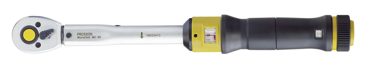 Proxxon 23350 Torque Wrench (Ratchet, Reversible Ratchet), ?-inch (10 mm), Square Drive, for 12-60 Nm, Total Length: 370 mm.