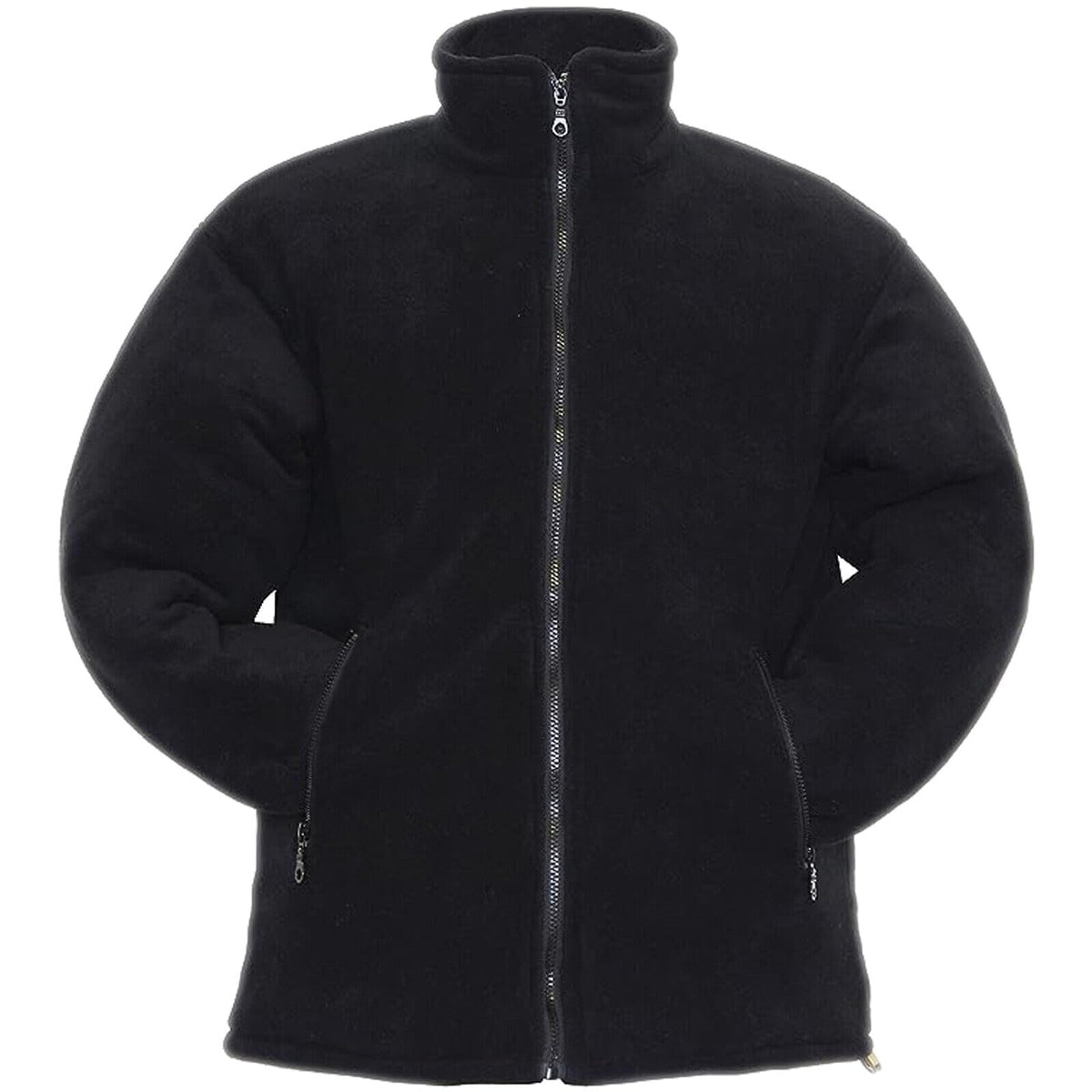 NEW MENS HEAVY DUTY PADDED FLEECE JACKET UNISEX ANTI PILL DIAMOND QUILTED THICK WARM ZIP COAT UK SIZE S-3XL (BLACK/THICK LINED WORK CASUAL, XL)