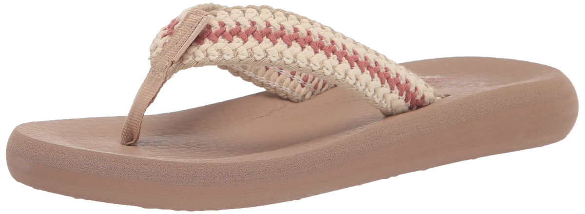 Skechers Women's ASANA-Bloom Crush Flip-Flop, Natural Multi, 11