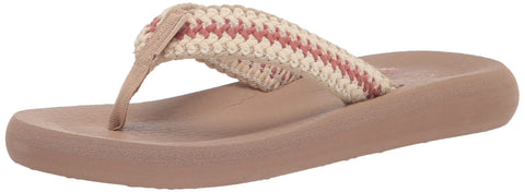 Skechers Women's ASANA-Bloom Crush Flip-Flop, Natural Multi, 11