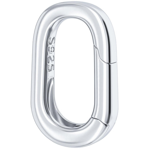 HINZIC 925 Sterling Silver Lobster Clasp Tiny Oval Pearl Carabiner Necklace Shortener Enhancer Connector Extender Spring Ring for Jewelry Finding Necklace Bracelet Keychain