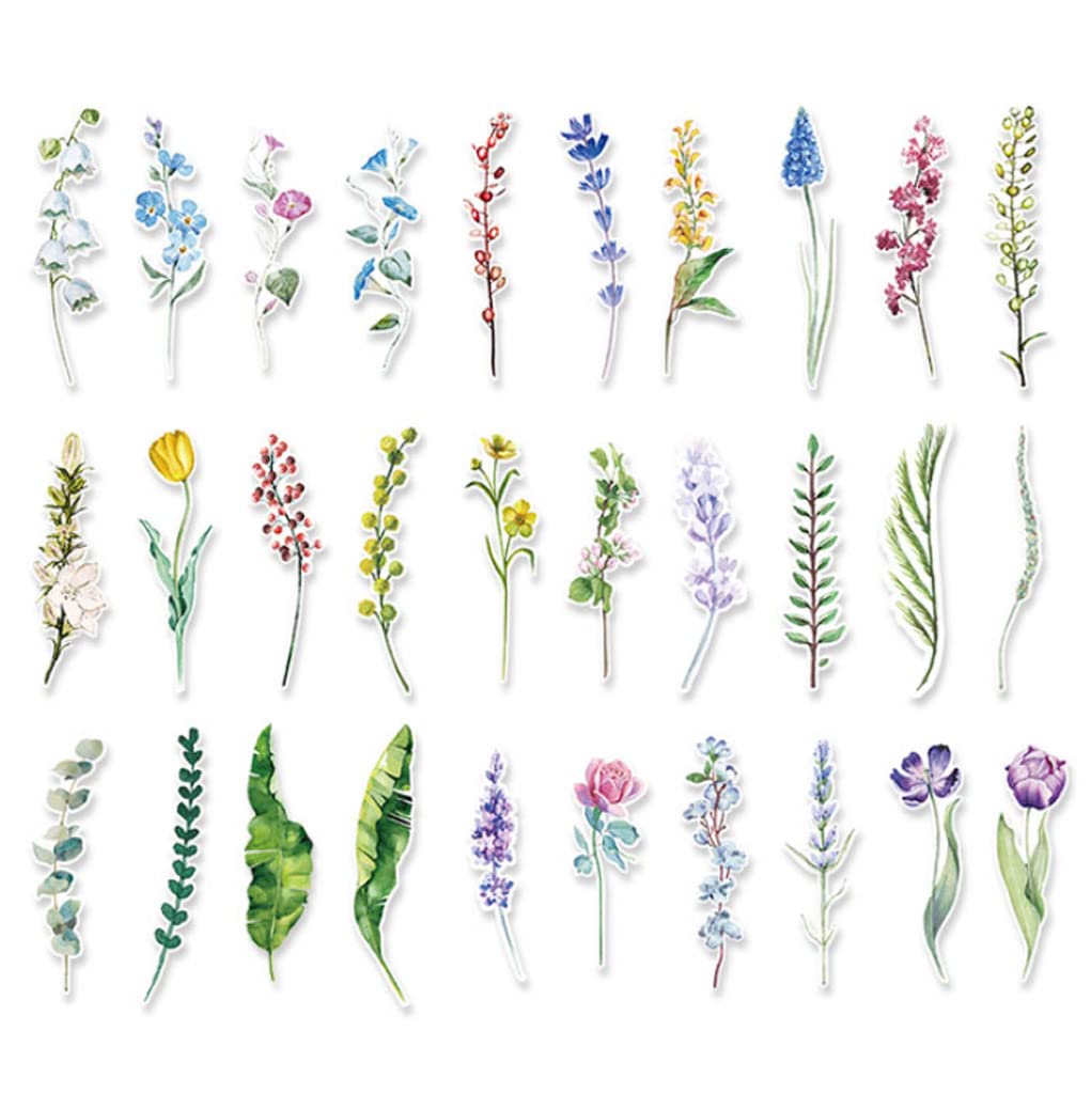 Pack of 30 Flower Rose Lavender Green Leaves Bookmarks