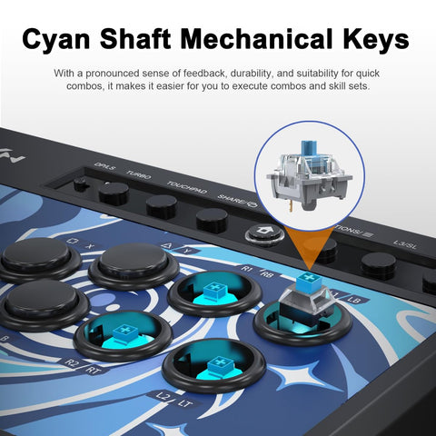 PXN Arcade Fight Stick, 008 Street Fighter Arcade Game Fighting Joystick with USB Port, with Turbo & Audio Functions, Suitable for Xbox One, Xbox Series X|S, PS3, PS4, Switch/Switch Lith, PC Windows