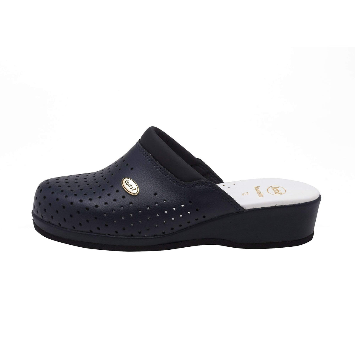 Scholl Women's Line Medical Professional Clog, Navy Blue, 6