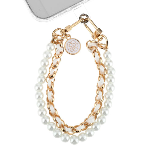 Giantree Universal phone Lanyard, Cell Phone Pearl Chain with 2Pcs Back Patch Phone Charms Wrist Strap Fit for Most Cell Phones & Phone Case (Color 3)