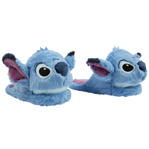 Disney Women's Slippers, Fluffy 3D Non Slip - Baby Yoda Gifts (Blue Stitch, 9-9.5)