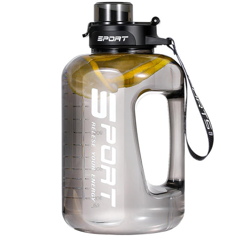 Toguma 1.7L Sport Water Bottle Large Water Jug with Carry Handle Straw, Water Container for Women Men Water Bottle for Office Fitness Gym Camping (Black)