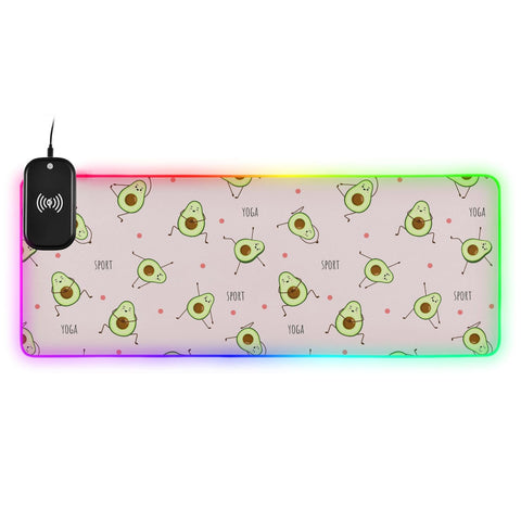 Avocado Wireless Charging Mouse Pad for Mobile Phone Extra Large Gaming Mousepad with 13 Lighting Modes Mouse Mat for Office Home Gaming MacBook PC Laptop Desk