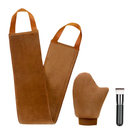 UNIMEIX 3 Pack Self Tanning Mitt Applicator Kit Set Self Tan Back Applicator with Self Tanning Glove for Self Tan Mitt Mini Self Tan Glove and Sunscreen Brush