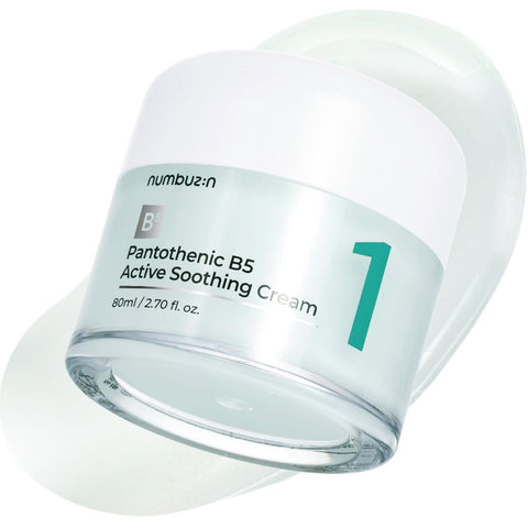 numbuzin No.1 Cream | Pantothenic B5 Active Soothing Cream | Lightweight Hydrating Moisturizer, Pantothenic Acid, Niacinamide | Excess Oil Control, Soothes Acne | Non-Comedogenic | 80 ml