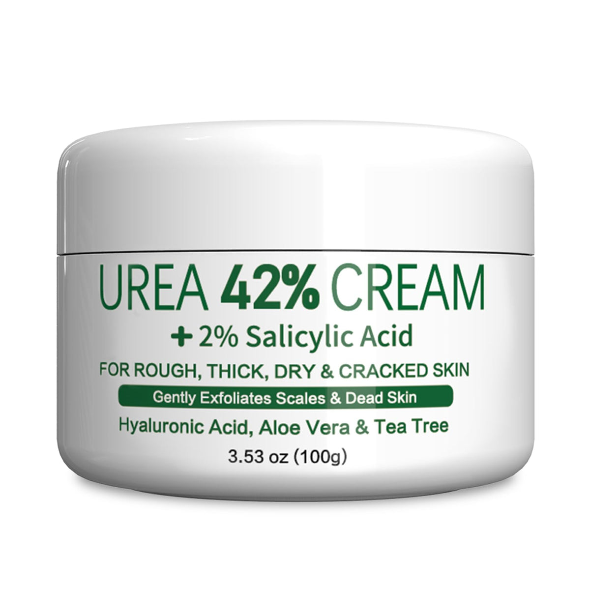 Urea 42% Foot Cream, Foot Cream for Cracked Heels and Dry Skin, Cracked Heel Repair Cream with Hyaluronic Acid, Tea Tree and Aloe Vera for Deep Moisturizing, Callus Remover and Soften
