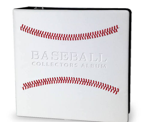 BCW 2 White Stitched Baseball Card Collectors Album with 50 Premium 9 Pocket Pages Included