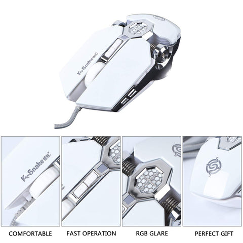 SOLUSTRE 1Pc Gaming Mouse Gaming Mouse LED Backlit Computers laptops Black Light Backlit Ergonomic Silent Gamer USB Link Work Notebook Birthday Present Plastic (Matte Electroplating Paint)