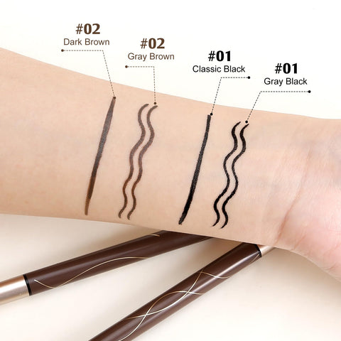 Boobeen Dual-Ended Eyeliner & Lower Eyelash Pencil, Long Lasting Waterproof Liquid Eyeliner with Ultra-Fine Tip, Multi-Function Lower Eyelash Pencil For Natural 3D Lower Lashes