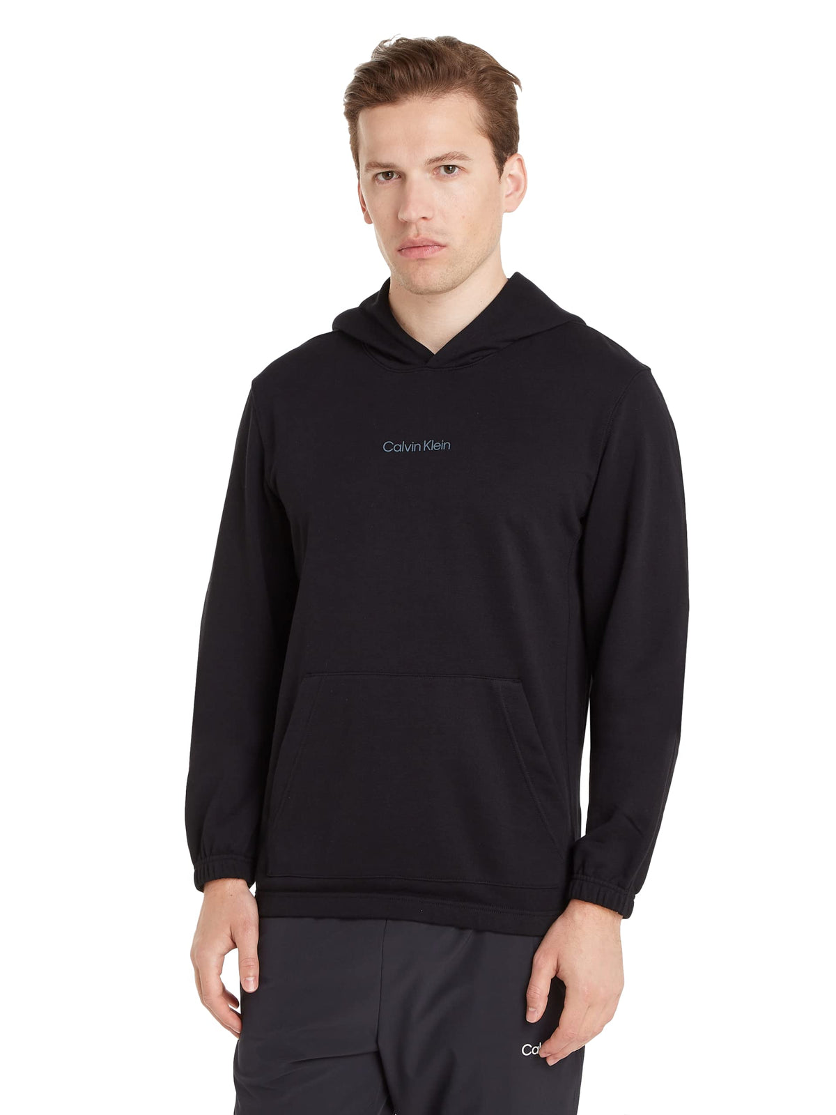 Calvin Klein Sleek Long-Sleeved Hooded Men's Sweatshirt Black