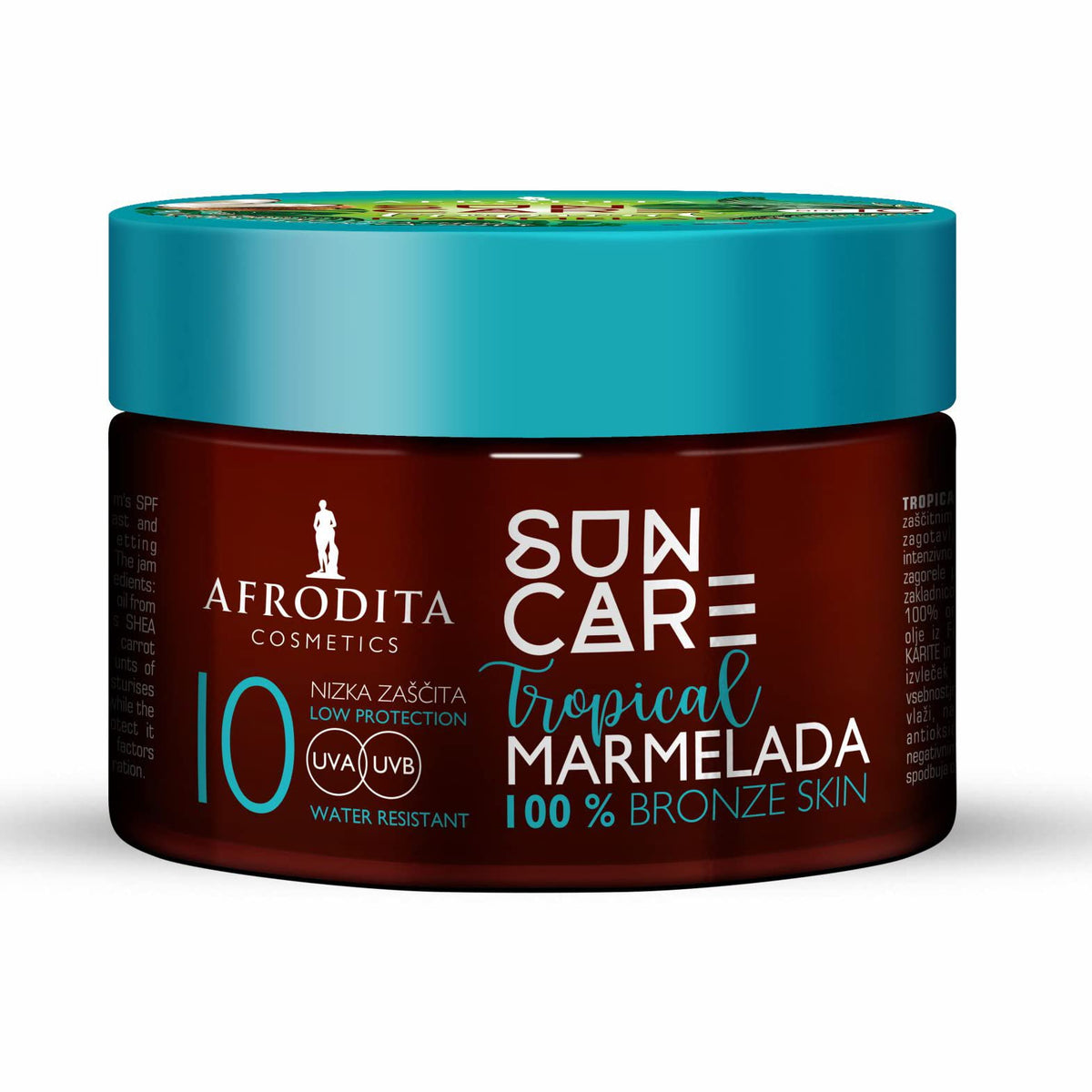 Afrodita Cosmetics SUN CARE jam TROPICAL F10 | 200ml | Fast tanning jam with sun protection factor 10 | For a faster, safer and more intense tan | Vegan