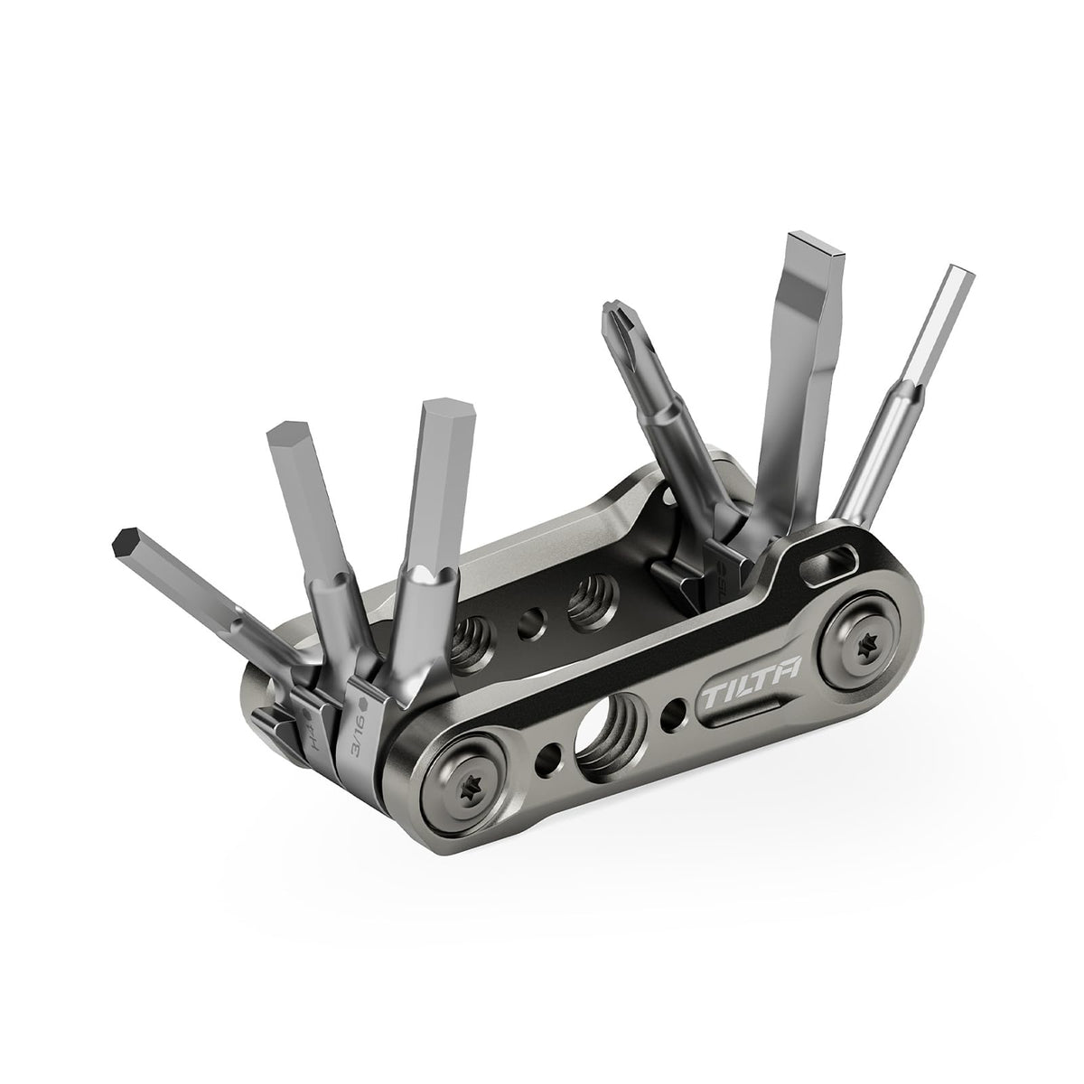 Tilta Multi-Functional Mini Tool Kit, 6 in 1 Folding Tool Set with 6 Specifications Wrenches, Camera Tool for Equipment Disassembly - Titanium Gray TA-MMT-TG