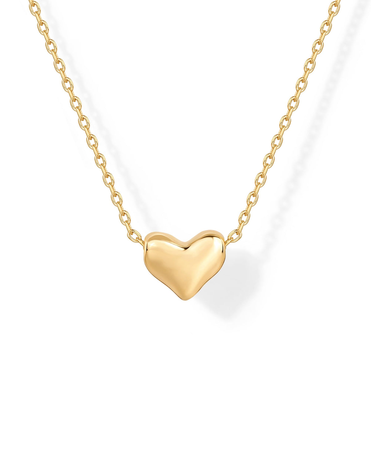 PAVOI 14K Yellow Gold Plated Heart Pendant Necklace for Women | Dainty Valentines Love Adjustable Chain Pendant Necklaces