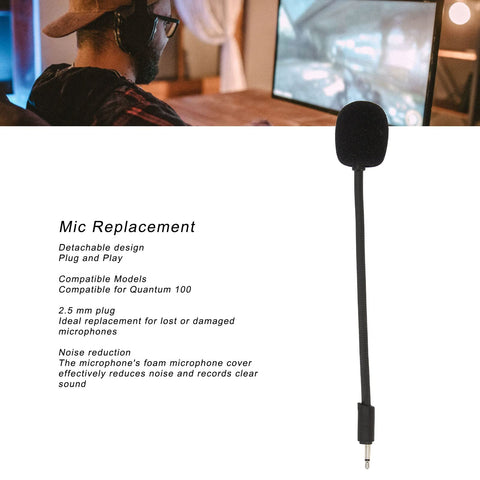 Haofy Detachable Microphone Replacement, 2.5mm High Sensitivity Plug and Play Mic Replacement for Gaming Headsets