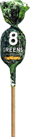 8Greens Daily Lollipops, Natural Tropical Citrus flavor with Real Super Greens, Greens Powder, Gluten-free, Vegan, Non-GMO (10 Count)