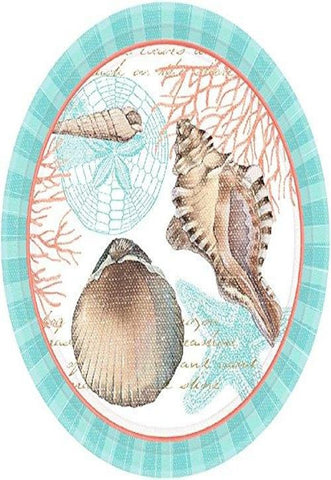 By The Sea Dessert Paper Plates Disposable ECO Party Tableware, Round, 7", Pack of 8.