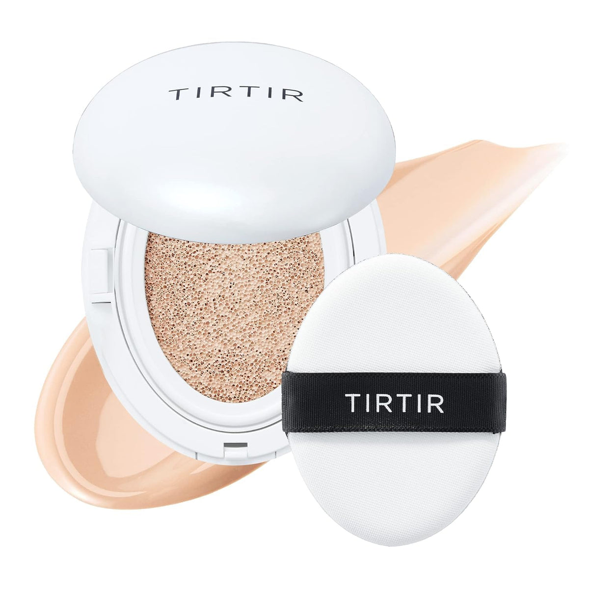 TIRTIR My Glow Cream Cushion | Natural Coverage, Hydrating, Dewy, Glow Finish, 24-Hours Long Lasting, Moisture barrier, Korean Cushion, Pack of 1 (0.63 oz.), #21N Ivory