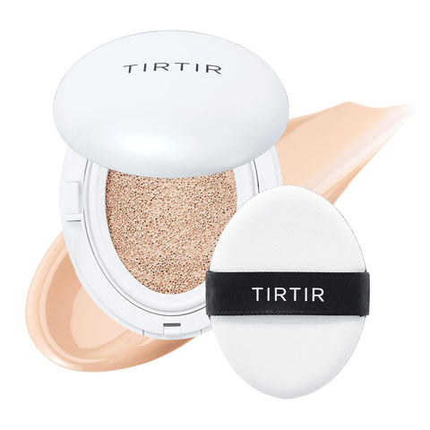 TIRTIR My Glow Cream Cushion | Natural Coverage, Hydrating, Dewy, Glow Finish, 24-Hours Long Lasting, Moisture barrier, Korean Cushion, Pack of 1 (0.63 oz.), #21N Ivory