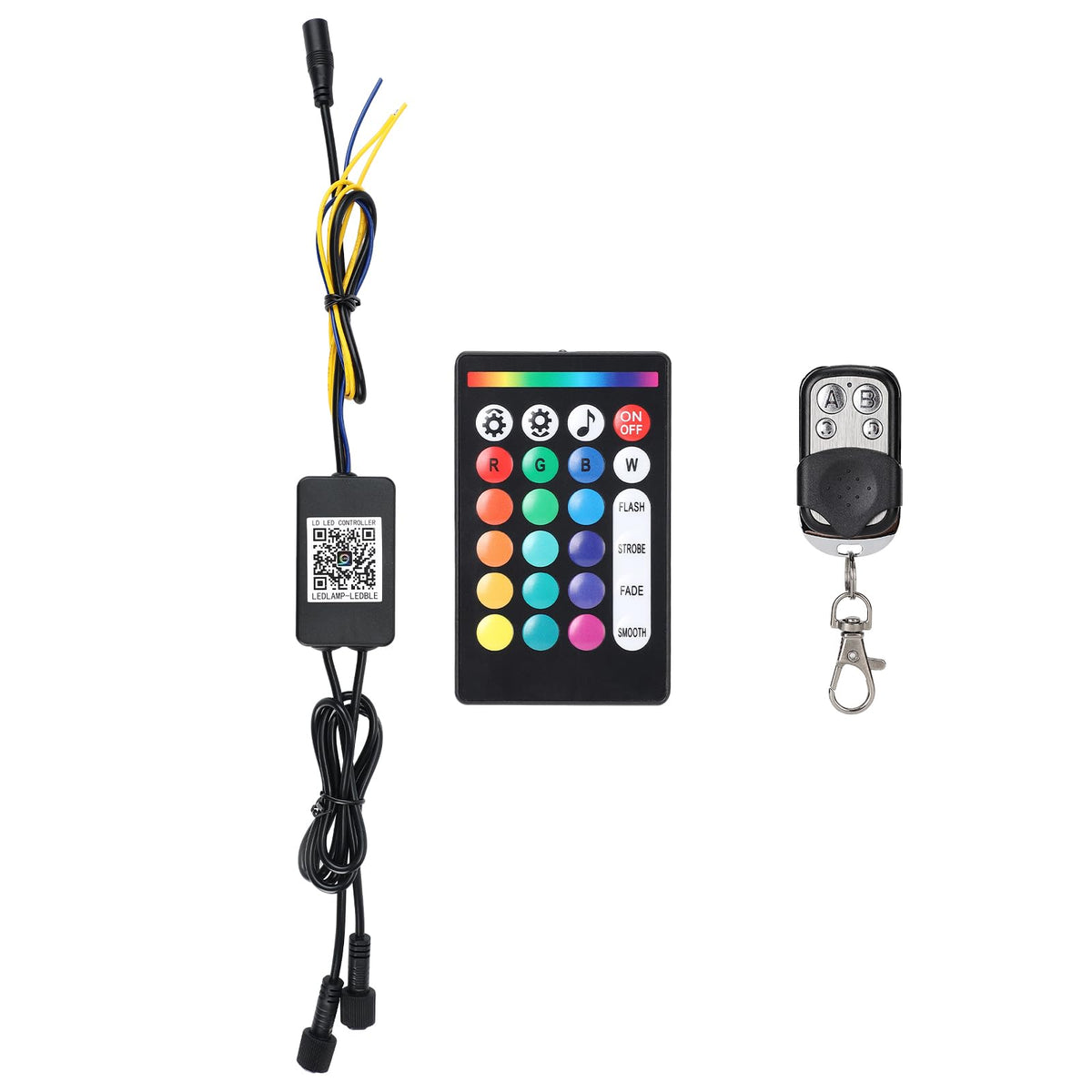 Controller for Metal RGBW LED Rock Lights 6/8/12/14/16Pods, with APP/Dual RF Remote Brake Turn Signals for Jeep Accessories Trucks UTV ATV Car SUV SXS