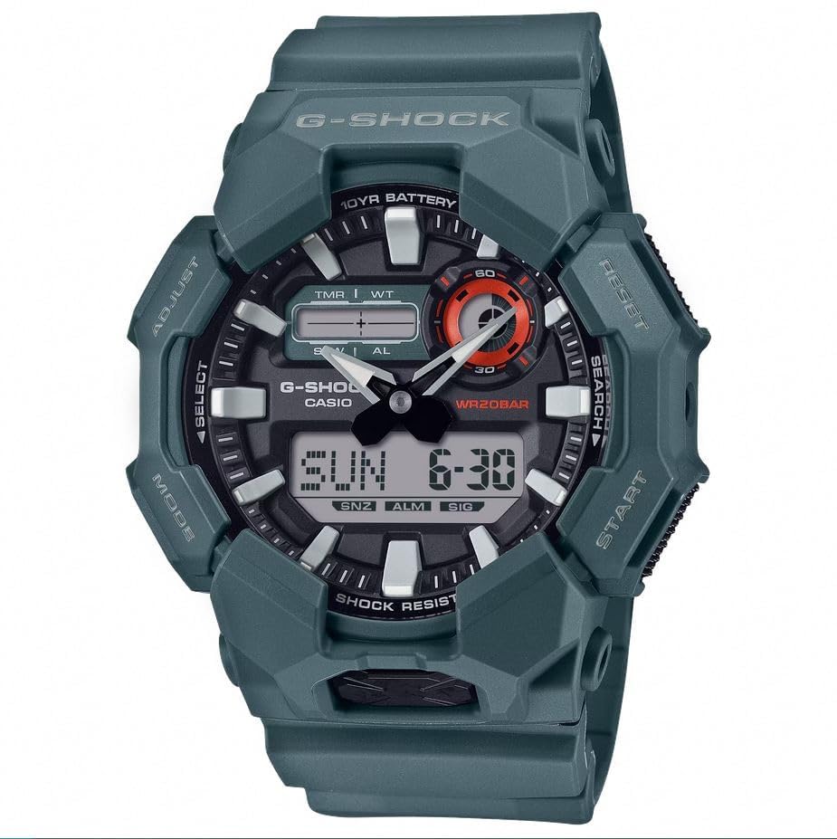 Casio G-Shock GA-010-2AER Analogue Digital Shock Resistant Water Resistant Grey Watch, grey, Strap