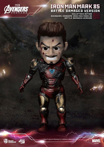 Beast Kingdom Avengers Endgame: Iron Man MK85 (Battle Damage Version) EAA-138 Egg Attack Action Figure, Multicolor