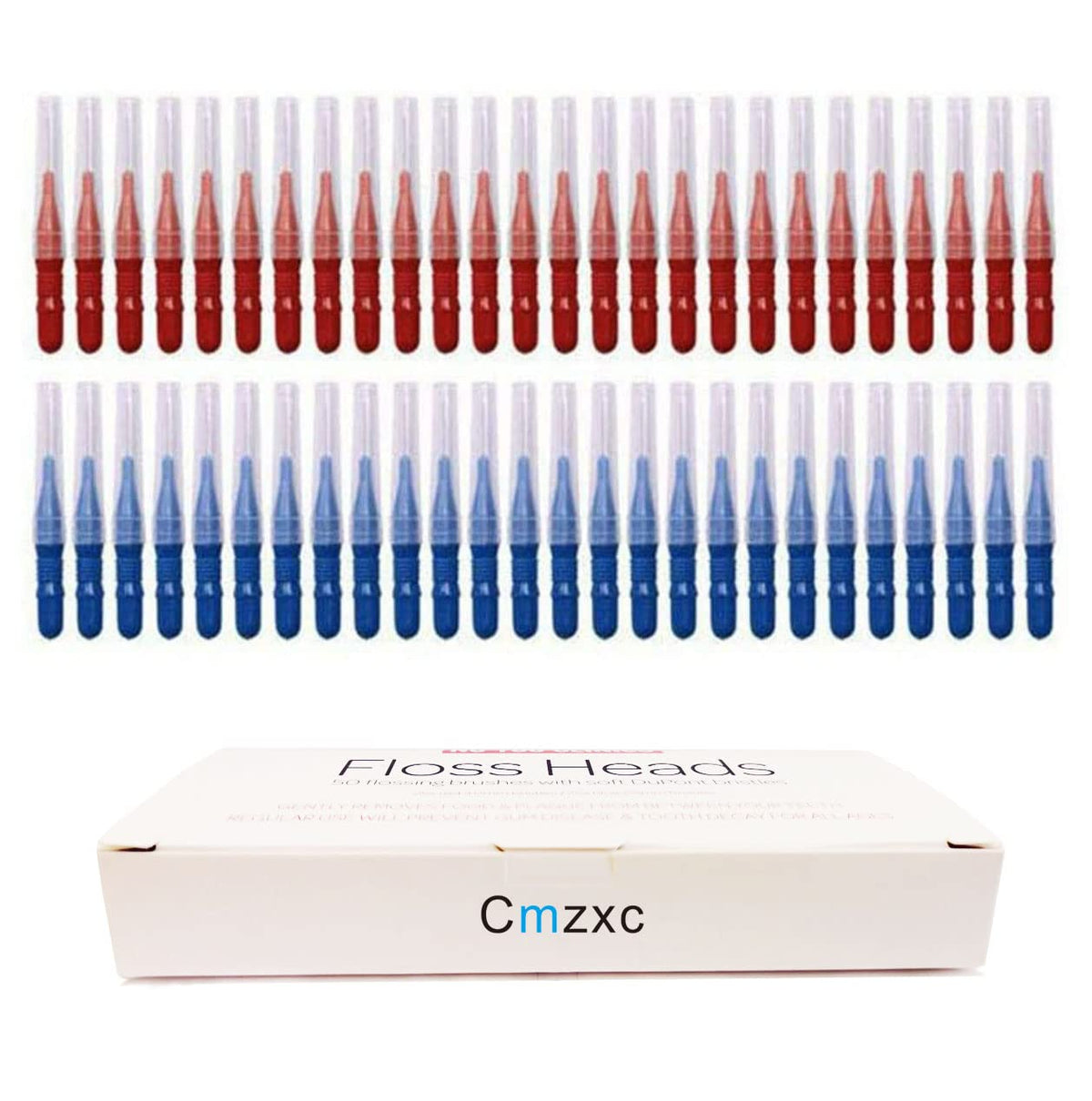 Cmzxc Interdental Brush,Toothpick Tooth Flossing Head Oral Dental Hygiene Brush, Tooth Cleaning Tool(50 Count)