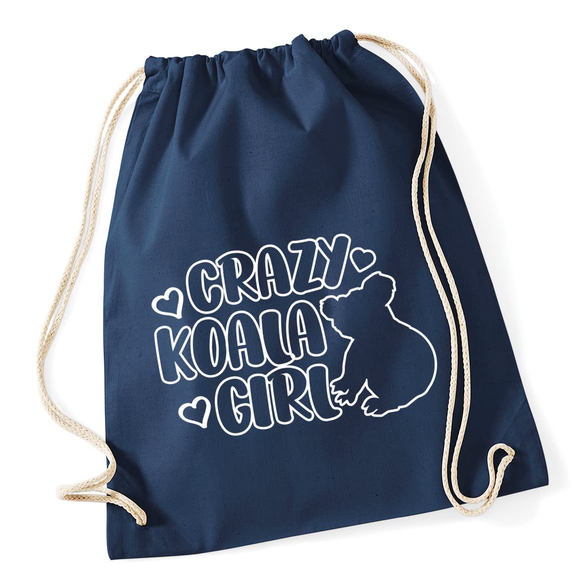 Hippowarehouse Crazy koala girl Drawstring Cotton School Gym Bag 37cm x 46cm, 12 litres
