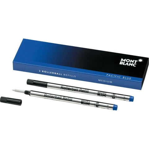 Montblanc Rollerball Refills (M) Royal Blue 105159 - Refill Cartridge with a Medium Nib for Rollerball Pens - 2 x Purple Pen Refills