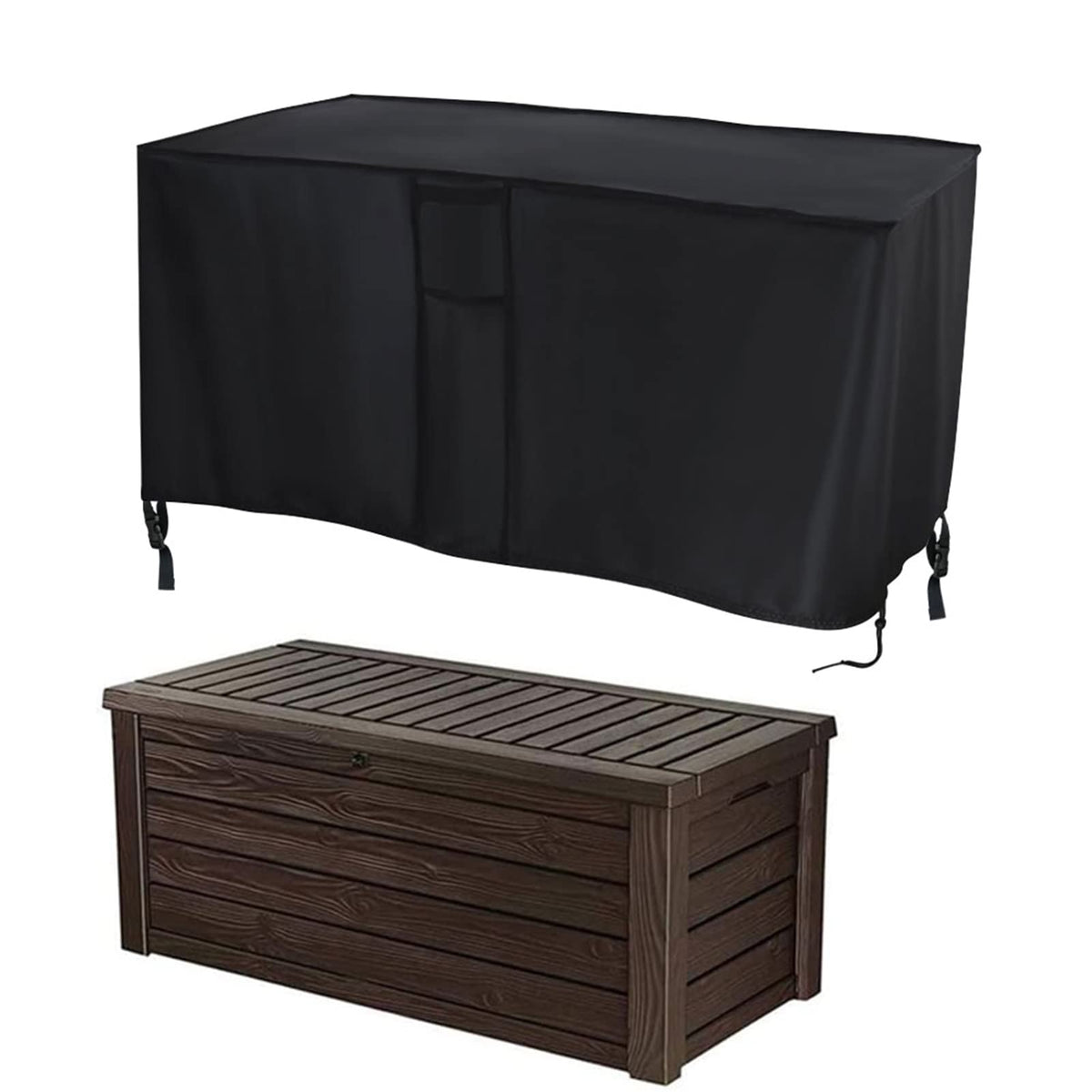 Flymer Deck Box Cover for Outdoor Rectangular Table - Waterproof Patio Storage Container - 160x77x64cm