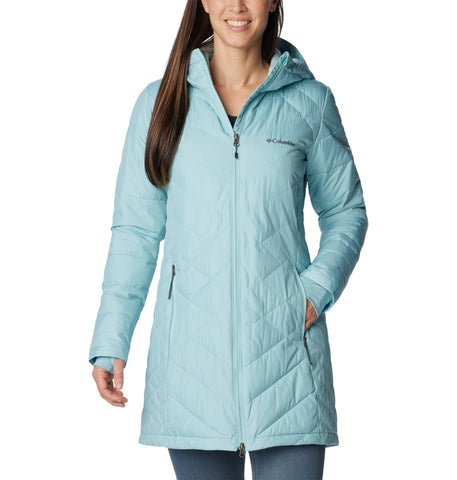 Columbia Women's Heavenly Long Hooded Jacket, Aqua Haze, Small