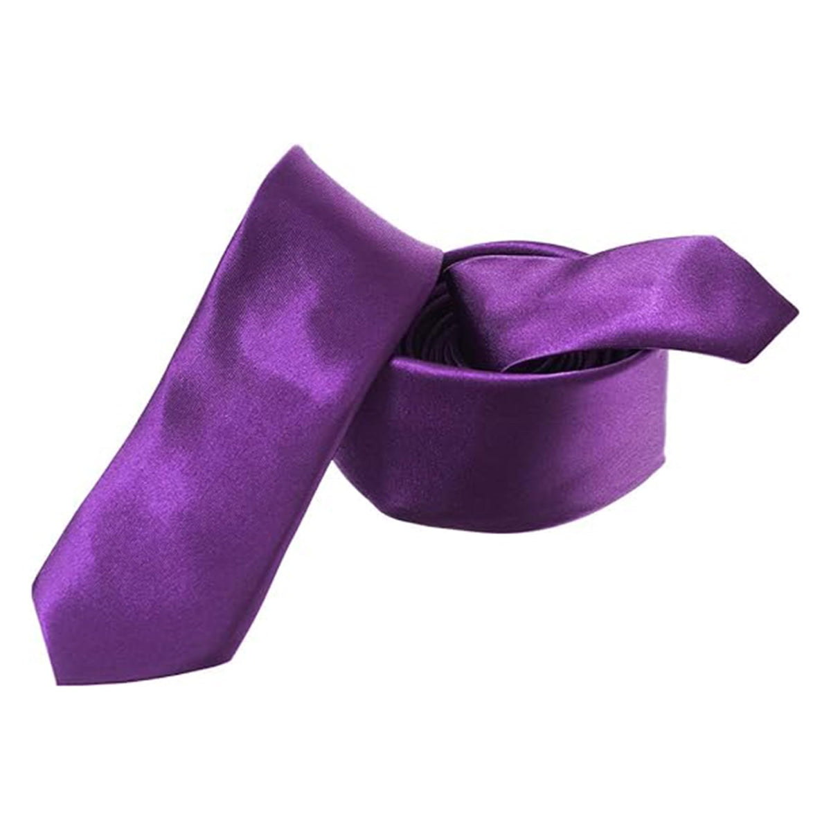 Trimming Shop Skinny Neck Tie 5cm Solid Colour Slim Ties Soft Polyester for Formal Wear Skinny Tie Unisex Classic Formal Necktie for Wedding, Prom, Celebration, Party & Business Meeting - Purple
