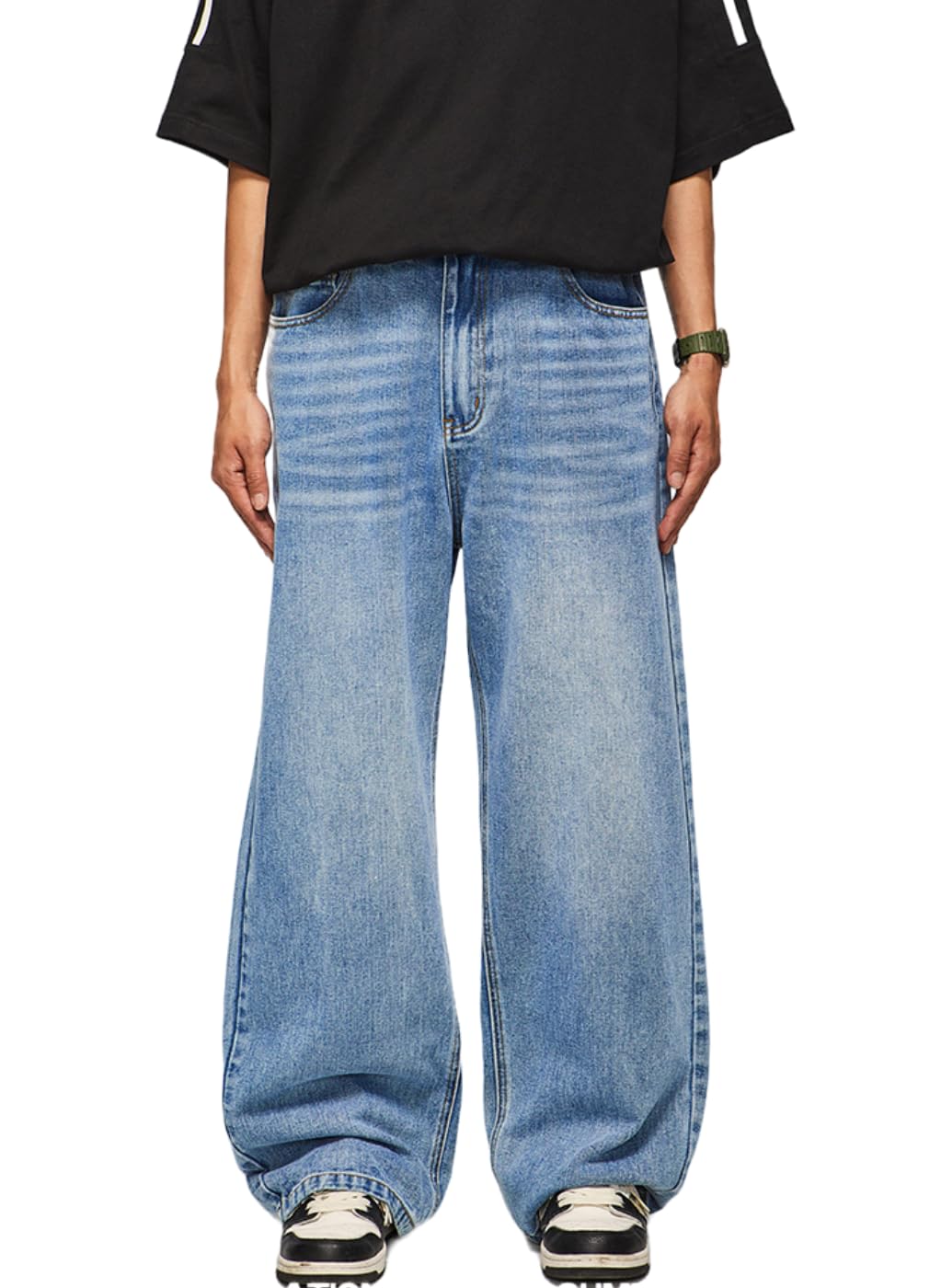Mens Baggy Jeans for Men Women Y2k Skater Vintage Plain Pants 2023 Casual Wide Leg Jeans Loose Fit Denim Hip Hop Jeans