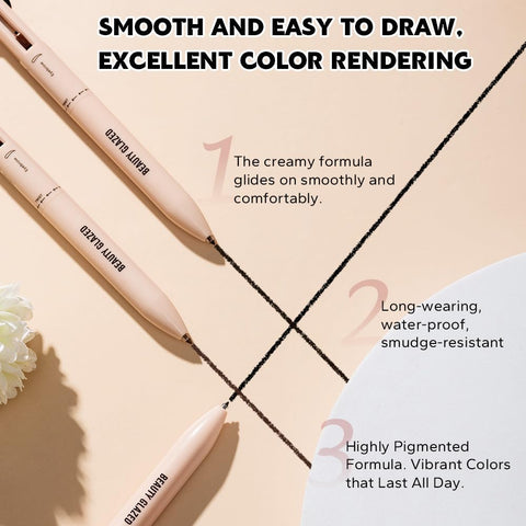 4-in-1 Makeup Pencil - Eyebrow Pencil, Eyeliner, Lip Liner & Highlighter - Multifunctional Makeup Pencil, Portable Beauty Cosmetics Set, Suitable for Travel (01#)