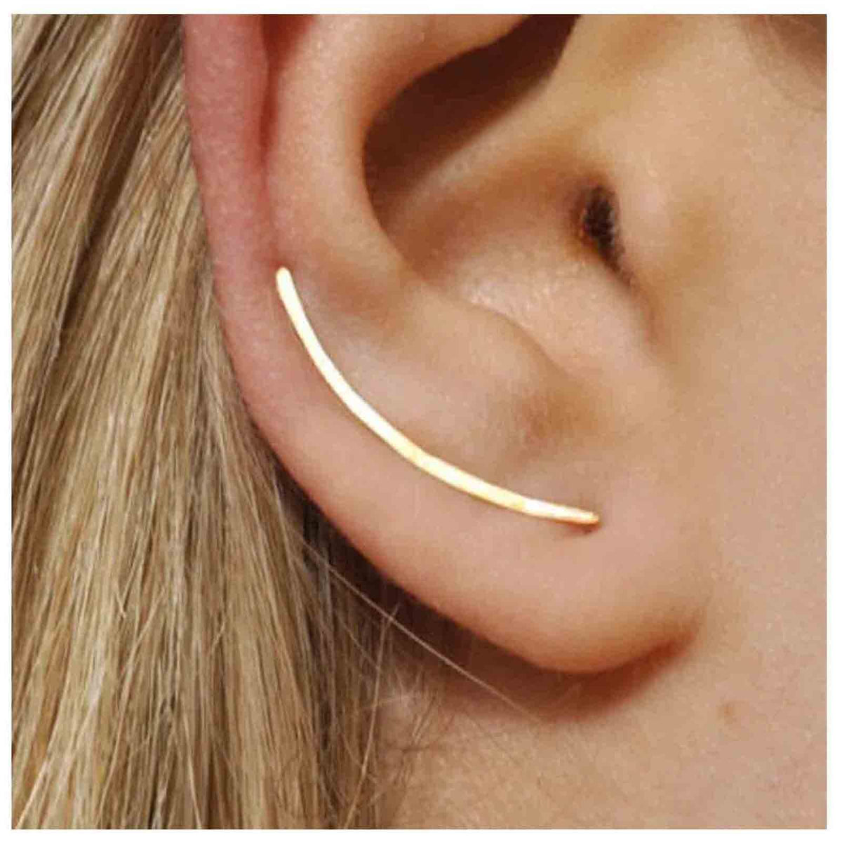 Yheakne Bar Ear Climber Earrings Gold Stick Crawler Earrings Minimal Climbing Earrings Geometric Bar Ear Sweep Earrings Jewelry for Women and Girls Gifts (Gold)