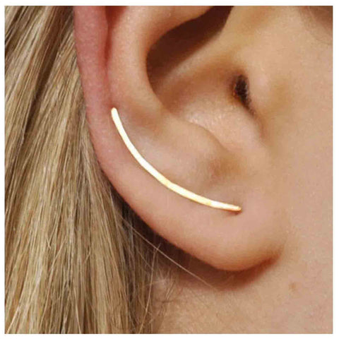 Yheakne Bar Ear Climber Earrings Gold Stick Crawler Earrings Minimal Climbing Earrings Geometric Bar Ear Sweep Earrings Jewelry for Women and Girls Gifts (Gold)