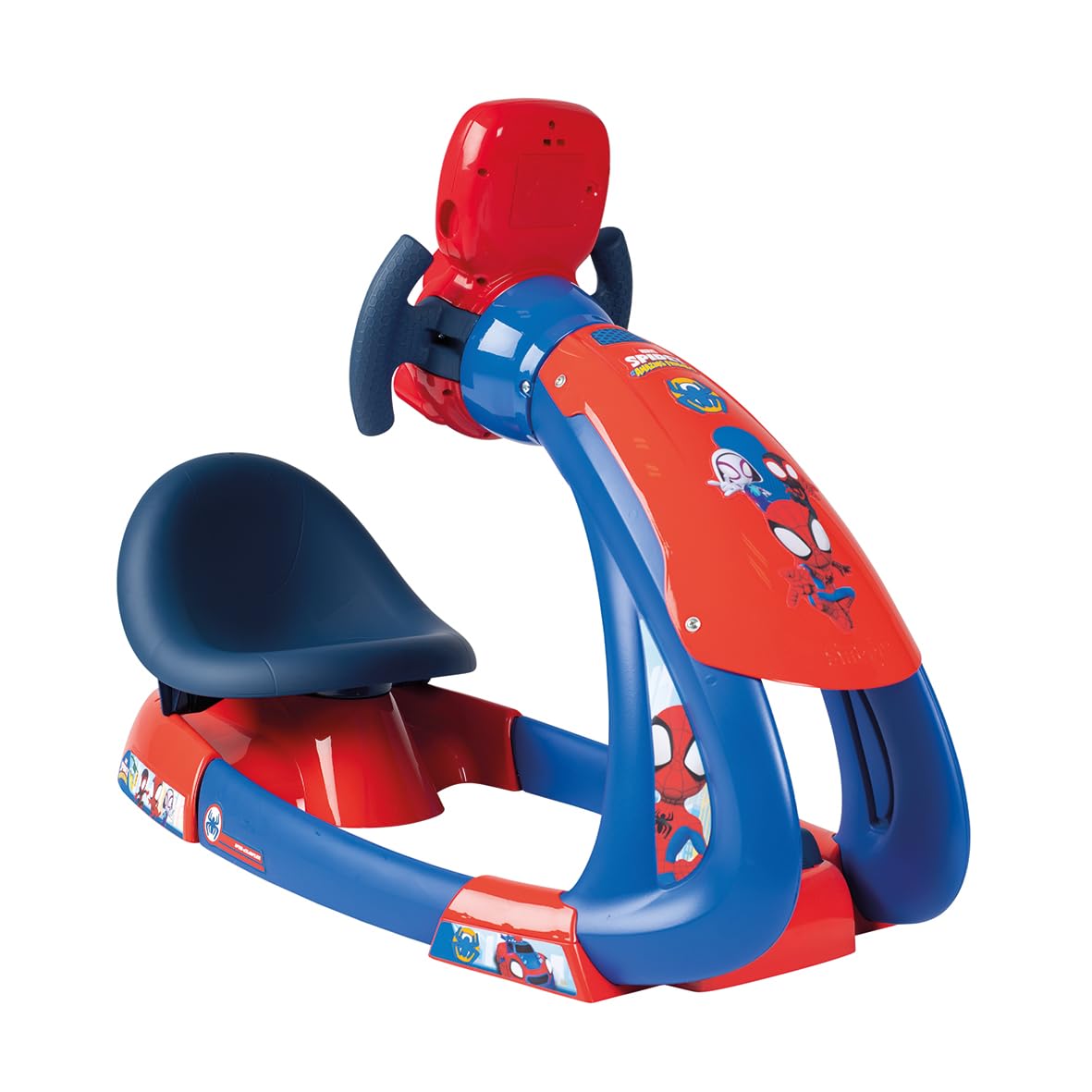 Smoby - Spidey - V8 Driver - Simulateur de conduite pour enfant - Siege ajustable - Sons et lumieres - Piles non incluses