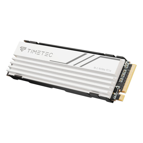 Timetec 2TB PCIe 4.0 White Heatsink Gaming SSD NVMe Phison E27T PCIe Gen4x4 M.2 2280 3D NAND TLC SLC Cache Read/Write Speed Up to 7,400/6,400 MB/s Internal Solid State Drive for PS5 Pro, PC Desktop