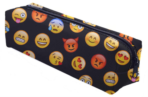 Ferocity Pen Pencil case Toiletry Bag Vanity case, make up, purse, phone handbag, jewellery pouch Emoji Black [008]