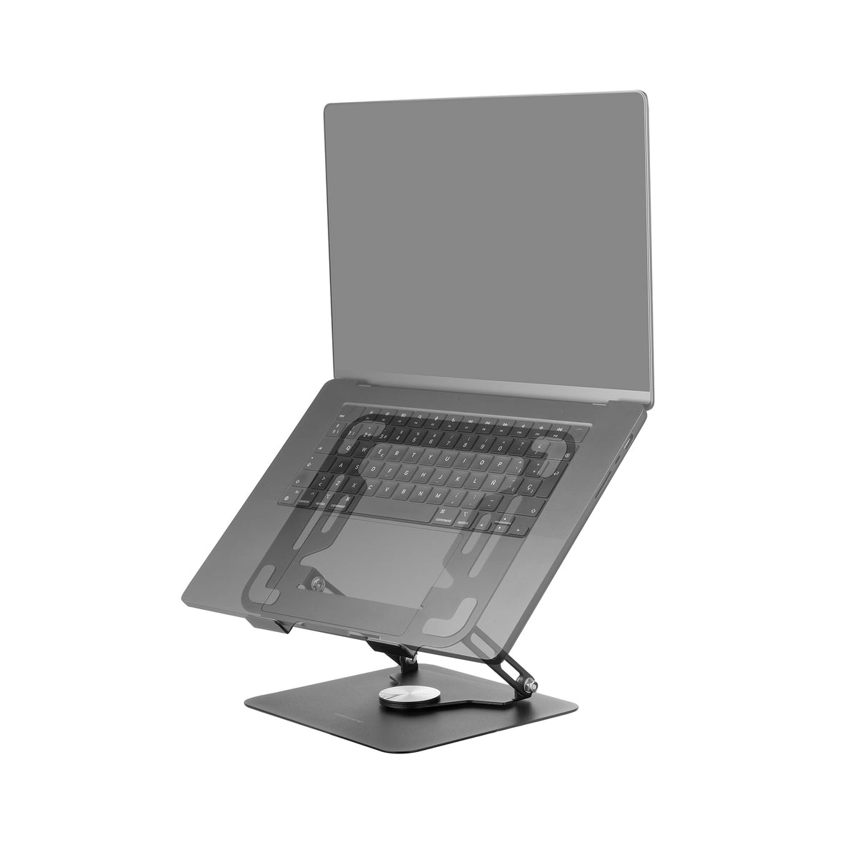 Mars Gaming MA-RSN, Stand for Laptops and Tablets up to 17", Height + Tilt Adjustment + 360Âº Rotation, Steel Structure Stand, Non-Slip Pads, Portable Foldable Design, Black