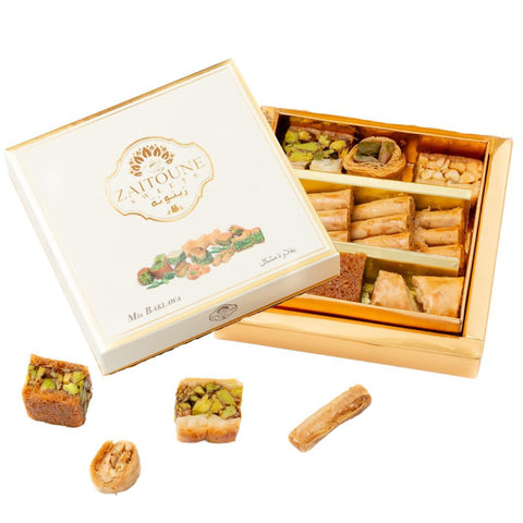 Cashew & Pistachio Baklava Gift Box - Zaitoune Luxury Baklava Pastry Assortment - Premium Arabic Sweets Gift Box (100G)