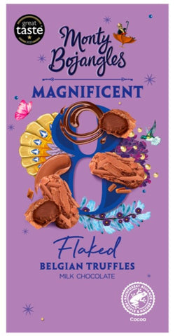 Monty Bojangles Belgian Milk Chocolate Luxury Flaked Truffles Gift Box - 8 Milk Belgian Chocolates, 100g