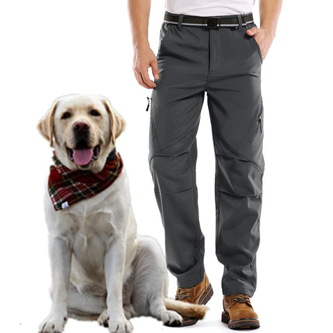 Jessie Kidden Waterproof Ski Trousers Mens, Fleece Lined Hiking Winter Thermal Insulated Warm Outdoor Climbing Walking Soft Shell Cargo Pants #6070-Grey-36