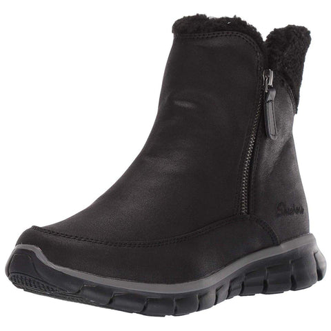 Skechers Women's Synergy Snow Boot, Black/Black, 7