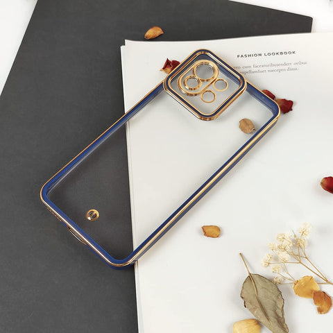 DESSEN Silicone Case for Xiaomi Mi 11 Lite 5G / 4G / 11 Lite 5G NE, Transparent Bumper Protective Cover, Ultra-light Ultra thin Luxury Plating soft TPU Shell with Lens Film. Blue