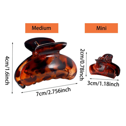 3 Pcs Hair Jaw Clips, 7cm x 4cm/2.8inch x 1.6inch Medium Acrylic Hair Claw Clips for Girls and Women